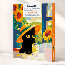 Carica l'immagine nel visualizzatore di Gallery, Kit Regalo per Dipingere con i Numeri - Gatto Nero Estivo Figured'Art