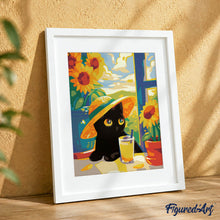 Carica l'immagine nel visualizzatore di Gallery, Kit Regalo per Dipingere con i Numeri - Gatto Nero Estivo