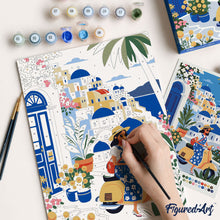 Carica l'immagine nel visualizzatore di Gallery, Kit Regalo per Dipingere con i Numeri - Fuga a Santorini