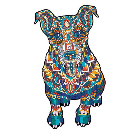 Puzzle 2D in legno - Cane Mandala