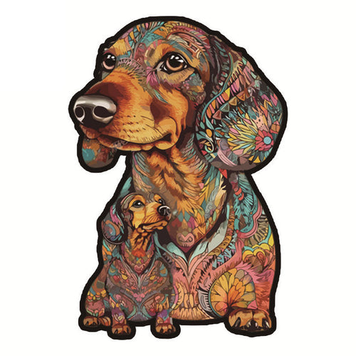 Puzzle 2D in legno - Bassotti Tropicali