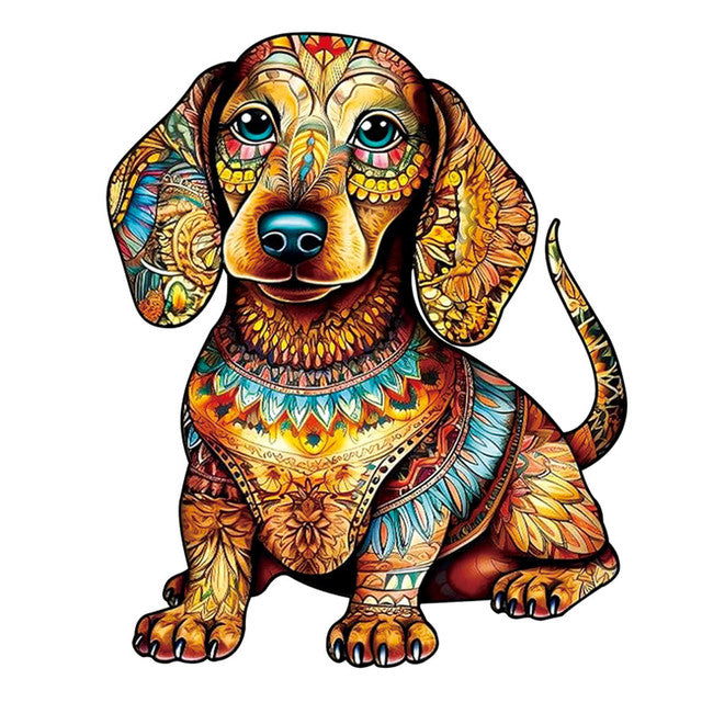 Puzzle 2D in legno - Cucciolo di Bassotto Carino