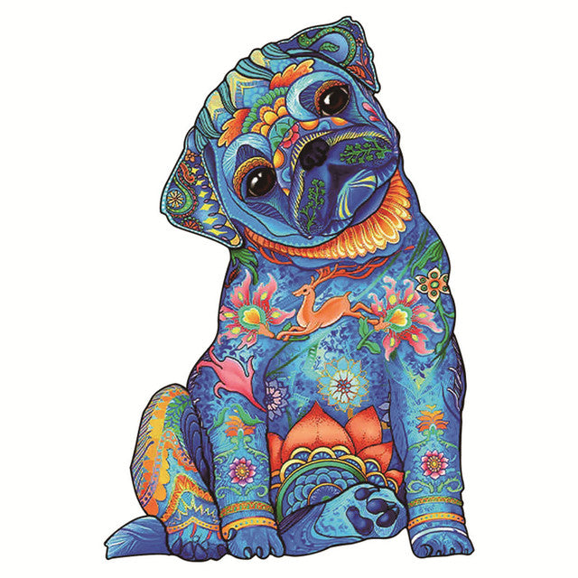 Puzzle 2D in legno - Carlino Blu