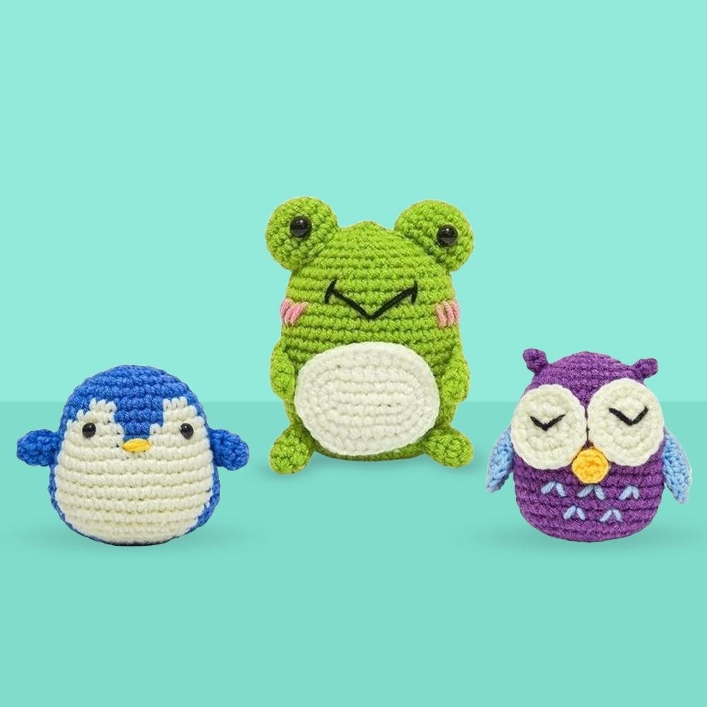 Kit Amigurumi - Gufo, Pinguino e Rana Figured'Art
