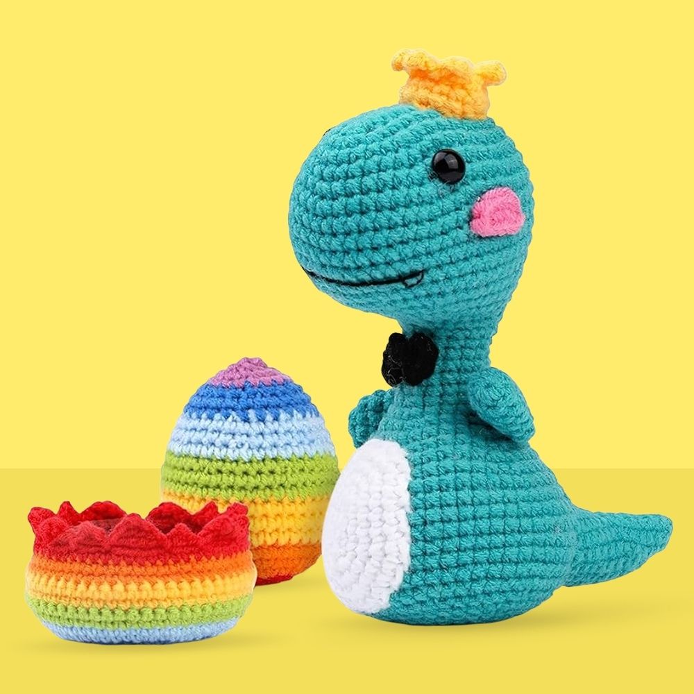 Kit Amigurumi - Re Dino con Uovo Arcobaleno Figured'Art