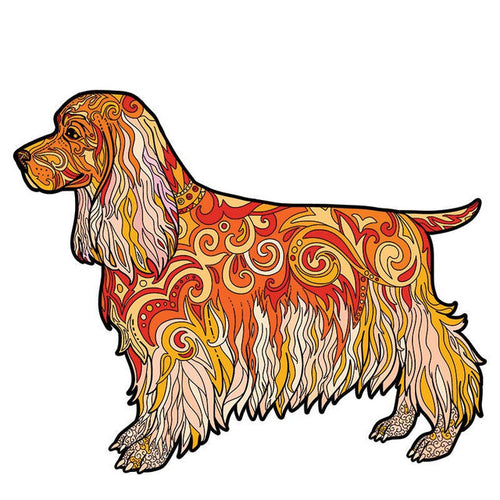 Puzzle 2D in legno - Cane a pelo lungo
