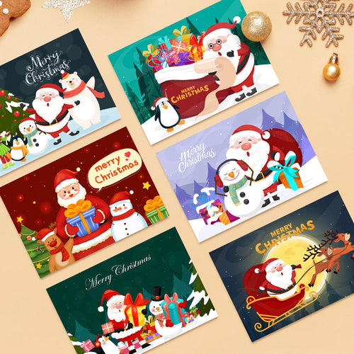Dipingere con i numeri Set di 6 Carte di Natale Fai da te - Serie 1
