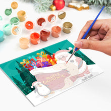 Carica l&#39;immagine nel visualizzatore di Gallery, Dipingere con i numeri Set di 6 Biglietti di Natale Fai da Te - Serie 1
