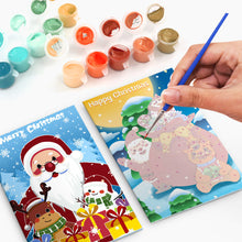 Carica l&#39;immagine nel visualizzatore di Gallery, Dipingere con i numeri Set di 6 Biglietti di Natale Fai da Te - Serie 3