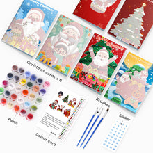Carica l&#39;immagine nel visualizzatore di Gallery, Dipingere con i numeri Set di 6 Biglietti di Natale Fai da Te - Serie 3
