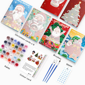 Dipingere con i numeri Set di 6 Biglietti di Natale Fai da Te - Serie 3