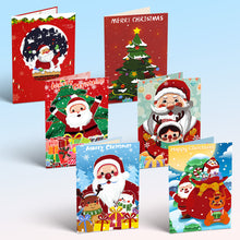 Carica l&#39;immagine nel visualizzatore di Gallery, Dipingere con i numeri Set di 6 Biglietti di Natale Fai da Te - Serie 3