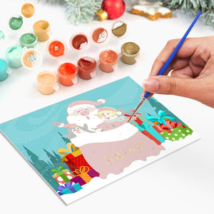 Dipingere con i numeri Set di 6 Biglietti di Natale Fai da Te - Serie 4