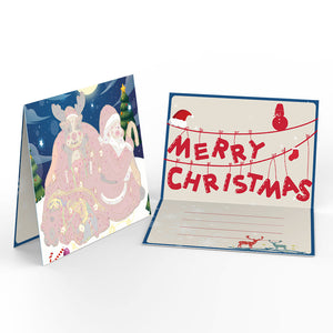 Dipingere con i numeri Set di 6 Biglietti di Natale Fai da Te - Serie 4