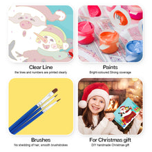 Carica l&#39;immagine nel visualizzatore di Gallery, Dipingere con i numeri Set di 6 Biglietti di Natale Fai da Te - Serie 4