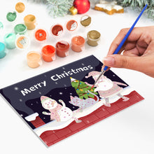 Carica l&#39;immagine nel visualizzatore di Gallery, Dipingere con i numeri Set di 6 Biglietti di Natale Fai da Te - Serie 5
