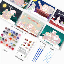 Carica l&#39;immagine nel visualizzatore di Gallery, Dipingere con i numeri Set di 6 Biglietti di Natale Fai da Te - Serie 5