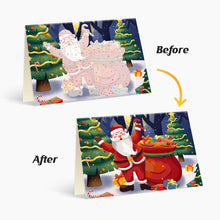 Carica l&#39;immagine nel visualizzatore di Gallery, Dipingere con i numeri Set di 6 Biglietti di Natale Fai da Te - Serie 5