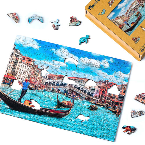 Puzzle in Legno Adulti - Scena del Canale di Venezia