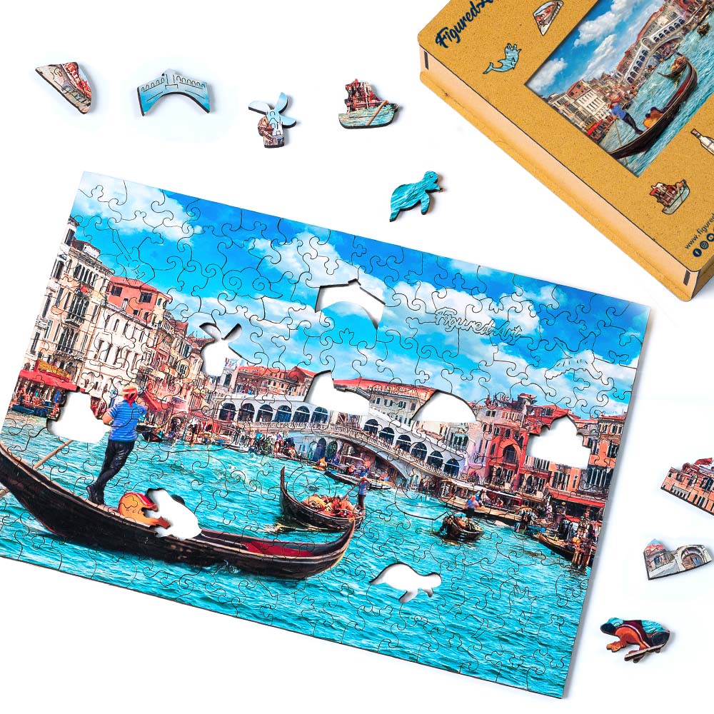 Puzzle in Legno Adulti - Scena del Canale di Venezia