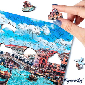 Puzzle in Legno Adulti - Scena del Canale di Venezia