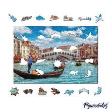 Carica l&#39;immagine nel visualizzatore di Gallery, Puzzle in Legno Adulti - Scena del Canale di Venezia