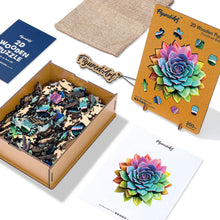 Carica l&#39;immagine nel visualizzatore di Gallery, Puzzle in Legno Adulti - Pianta grassa multicolore