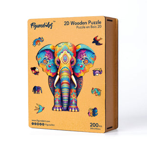 Puzzle in Legno Adulti - Elefante Maestoso