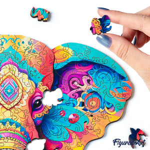 Puzzle in Legno Adulti - Elefante Maestoso