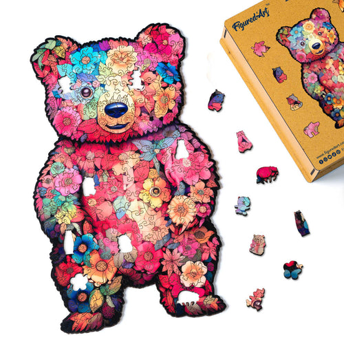 Puzzle in Legno Adulti - Orsacchiotto Floreale