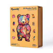 Carica l&#39;immagine nel visualizzatore di Gallery, Puzzle in Legno Adulti - Orsacchiotto Floreale
