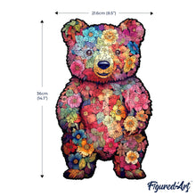 Carica l&#39;immagine nel visualizzatore di Gallery, Puzzle in Legno Adulti - Orsacchiotto Floreale