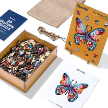 Carica l&#39;immagine nel visualizzatore di Gallery, Puzzle in Legno Adulti - Sgargiante Farfalla Multicolore