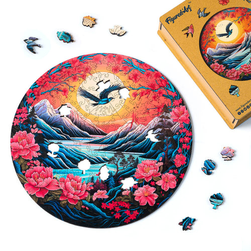 Puzzle in Legno Adulti - Tramonto in montagna