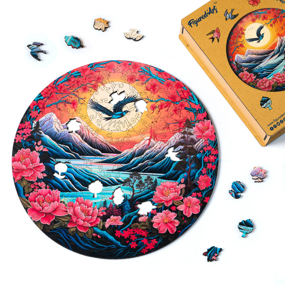 Puzzle in Legno Adulti - Tramonto in montagna