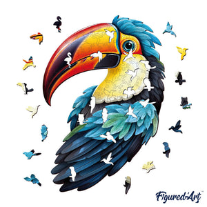 Puzzle in Legno Adulti - Tucano colorato