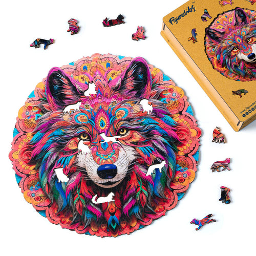 Puzzle in Legno Adulti - Lupo Mandala