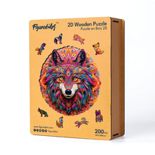 Carica l&#39;immagine nel visualizzatore di Gallery, Puzzle in Legno Adulti - Lupo Mandala