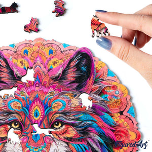 Puzzle in Legno Adulti - Lupo Mandala
