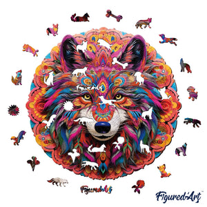 Puzzle in Legno Adulti - Lupo Mandala