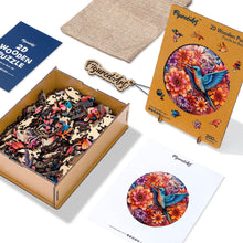Carica l&#39;immagine nel visualizzatore di Gallery, Puzzle in Legno Adulti - Colibrì tra i Fiori