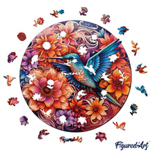 Carica l&#39;immagine nel visualizzatore di Gallery, Puzzle in Legno Adulti - Colibrì tra i Fiori