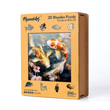 Carica l&#39;immagine nel visualizzatore di Gallery, Puzzle in Legno Adulti - Carpe Koi e Fiori