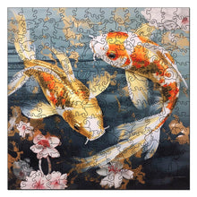 Carica l&#39;immagine nel visualizzatore di Gallery, Puzzle in Legno Adulti - Carpe Koi e Fiori