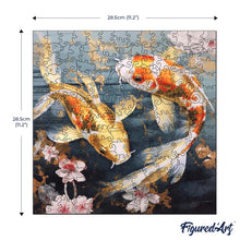 Carica l&#39;immagine nel visualizzatore di Gallery, Puzzle in Legno Adulti - Carpe Koi e Fiori