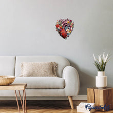 Carica l&#39;immagine nel visualizzatore di Gallery, Puzzle in Legno Adulti - Cuore Anatomico Floreale