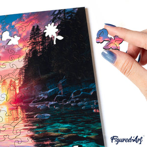 Puzzle in Legno Adulti - Tramonto su acque cristalline