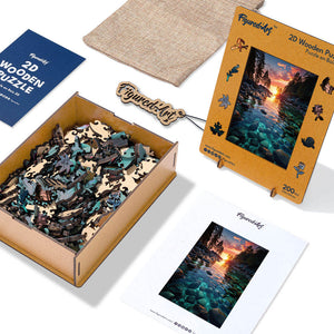 Puzzle in Legno Adulti - Tramonto su acque cristalline