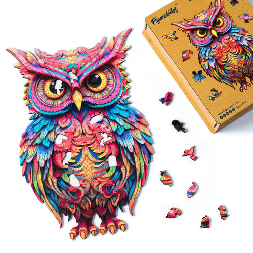 Puzzle in Legno Adulti - Gufo Multicolore