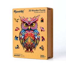 Carica l&#39;immagine nel visualizzatore di Gallery, Puzzle in Legno Adulti - Gufo Multicolore